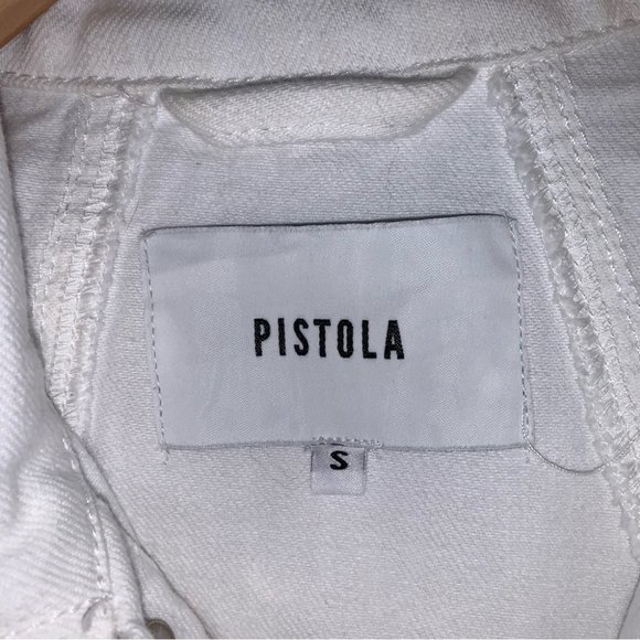 Pistola‎ “Icebreaker” Jean Jacket White  Denim Button Down Women’s Size Small - Picture 5 of 7